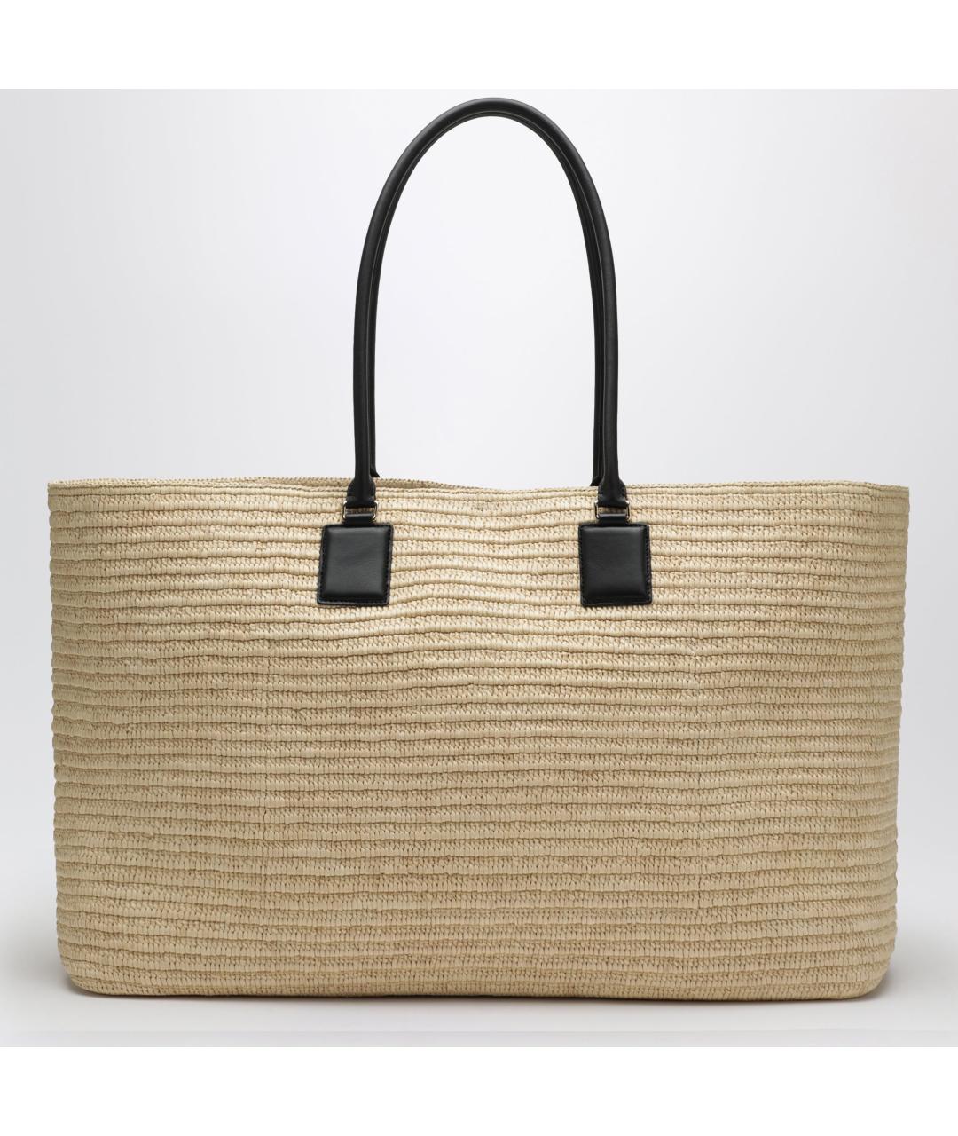 LOEWE Бежевая пелетеная сумка тоут, фото 2