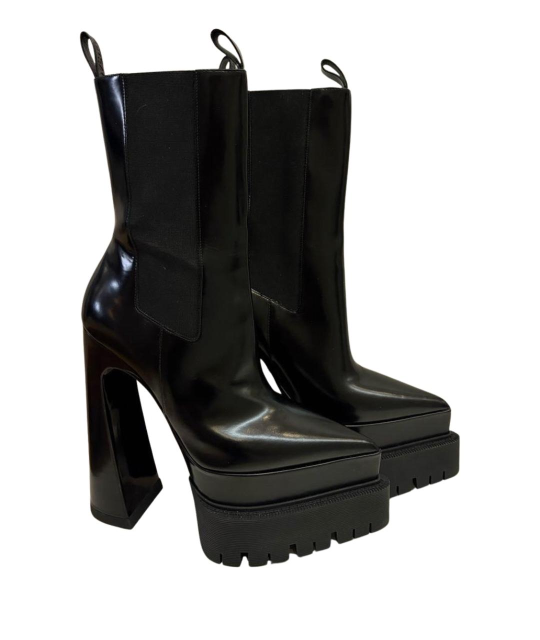 VERSACE Черные ботинки из лакированной кожи, фото 1