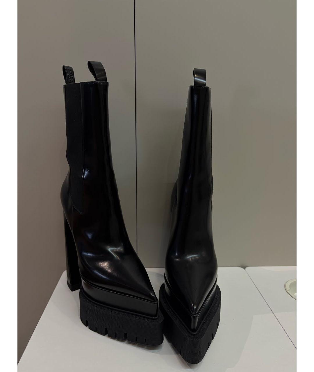 VERSACE Черные ботинки из лакированной кожи, фото 7