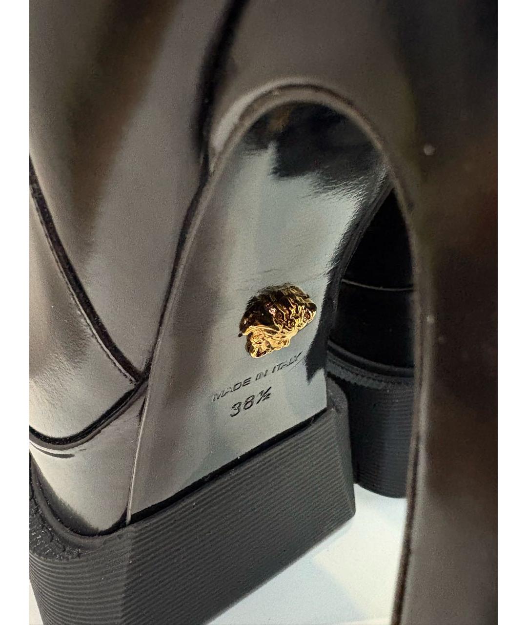 VERSACE Черные ботинки из лакированной кожи, фото 6