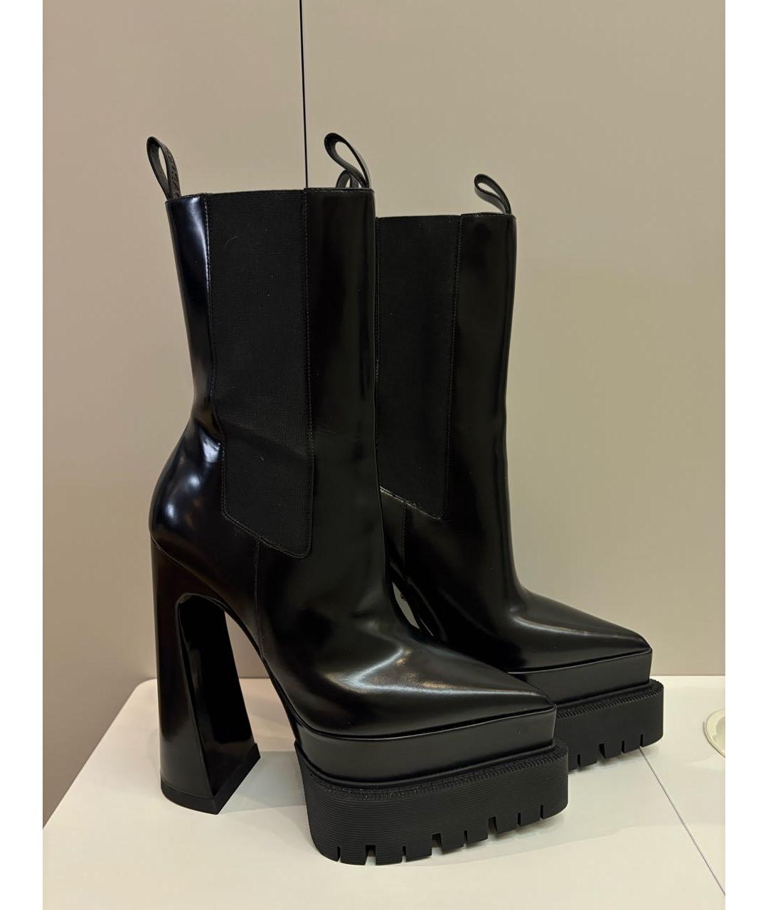 VERSACE Черные ботинки из лакированной кожи, фото 9