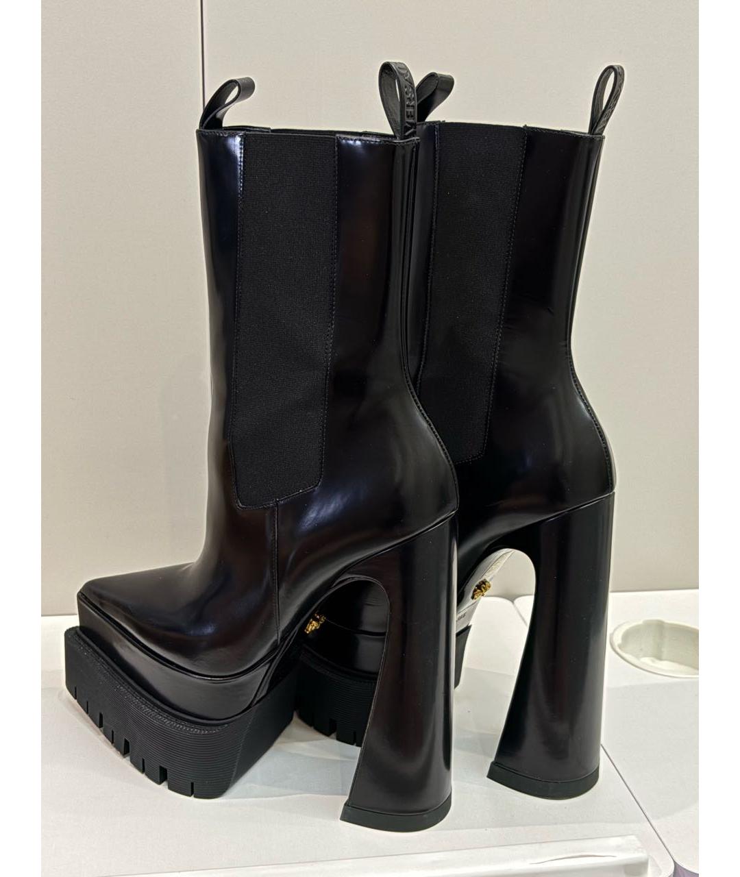 VERSACE Черные ботинки из лакированной кожи, фото 8