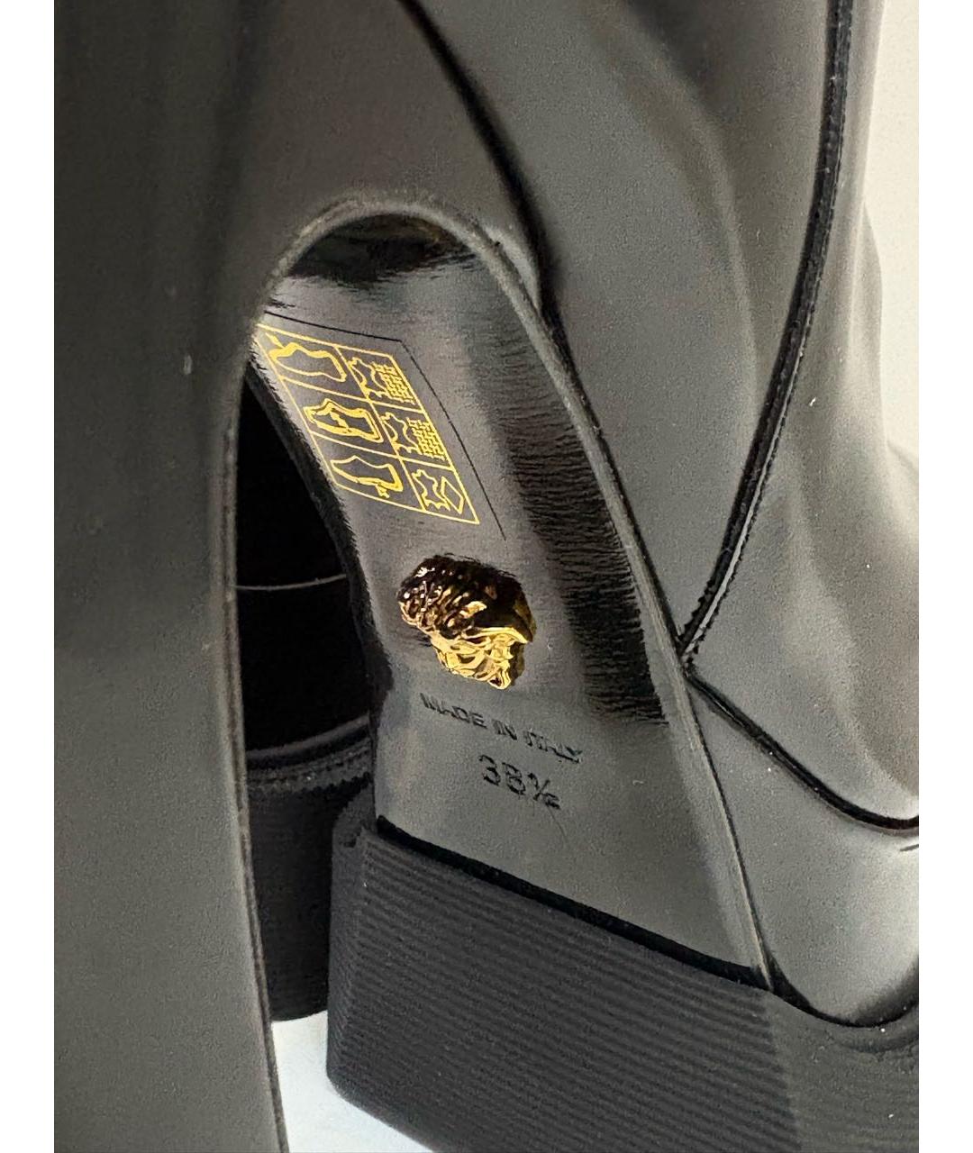 VERSACE Черные ботинки из лакированной кожи, фото 5