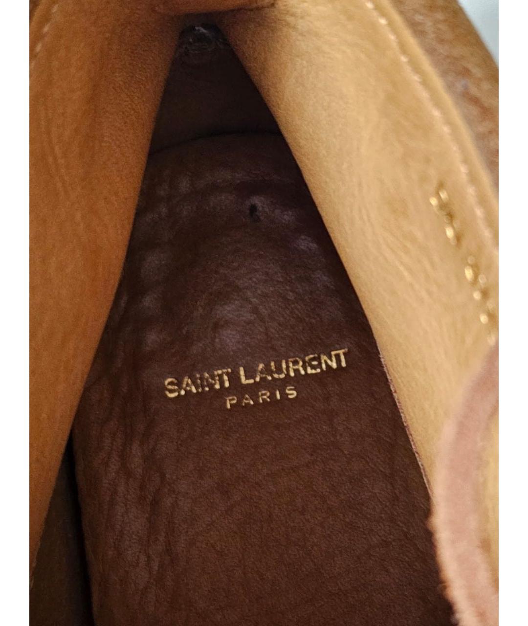 SAINT LAURENT Коричневые замшевые ботинки, фото 5