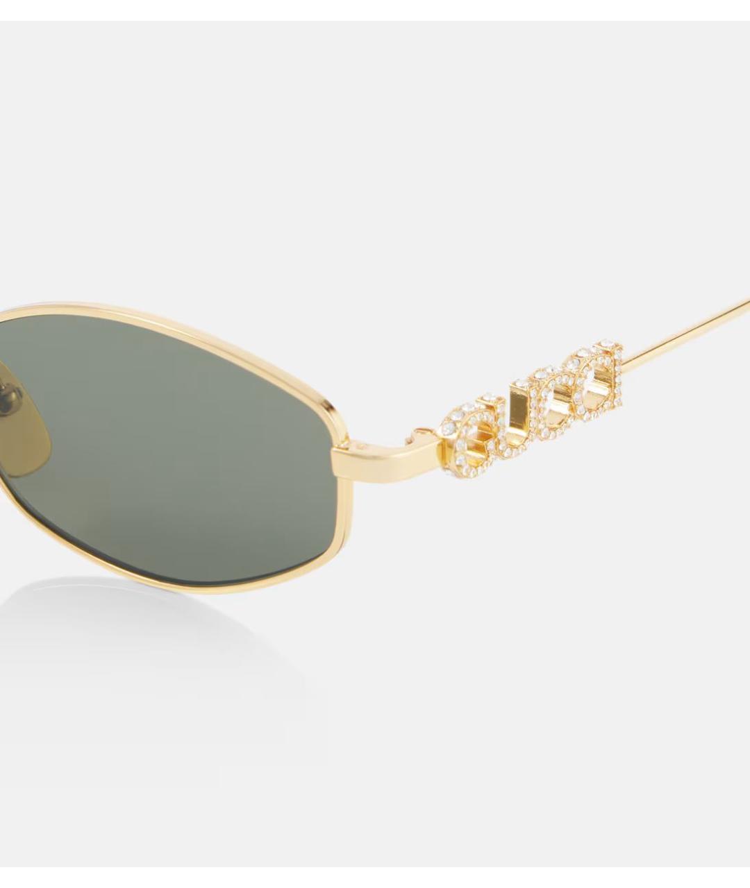 GUCCI Золотые металлические солнцезащитные очки, фото 5
