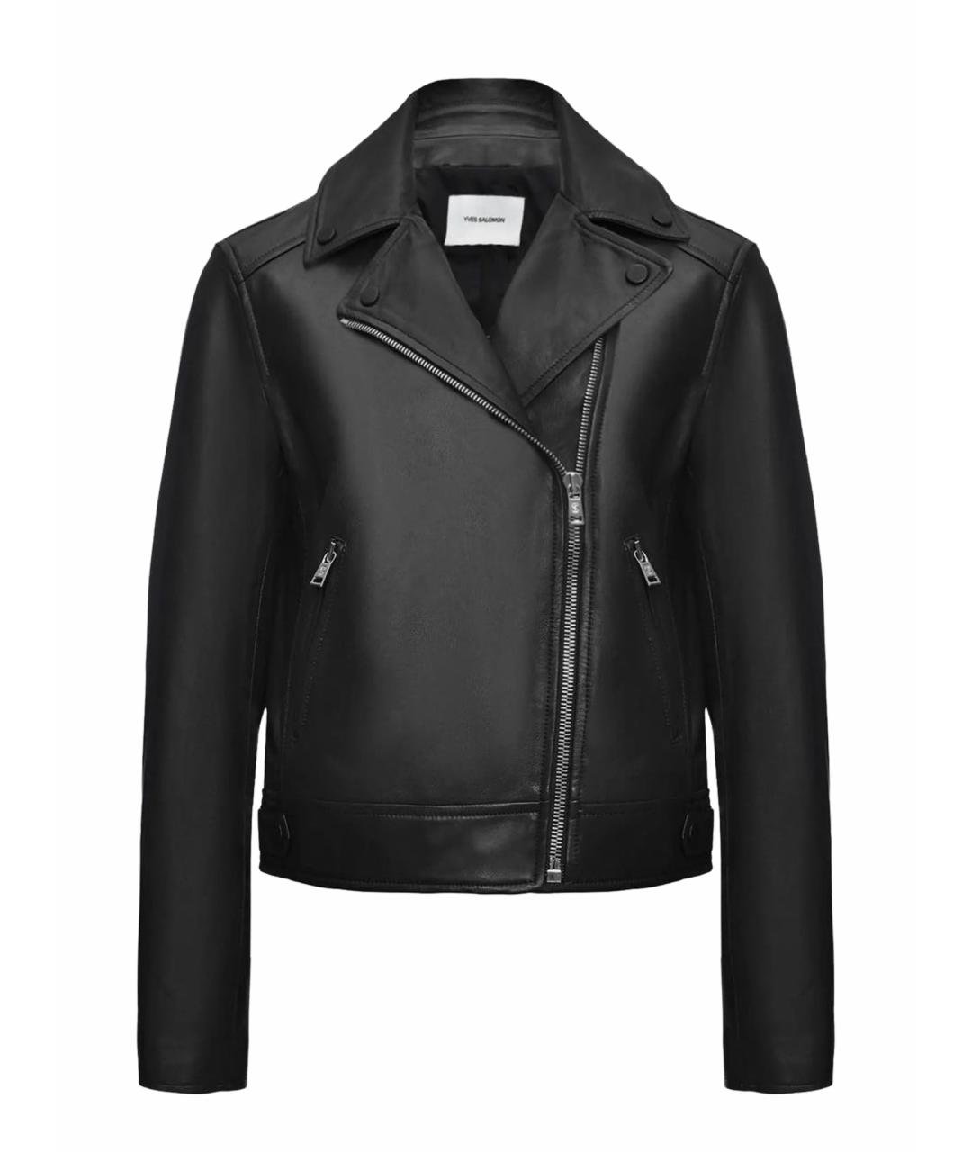 YVES SALOMON Черная кожаная куртка, фото 1