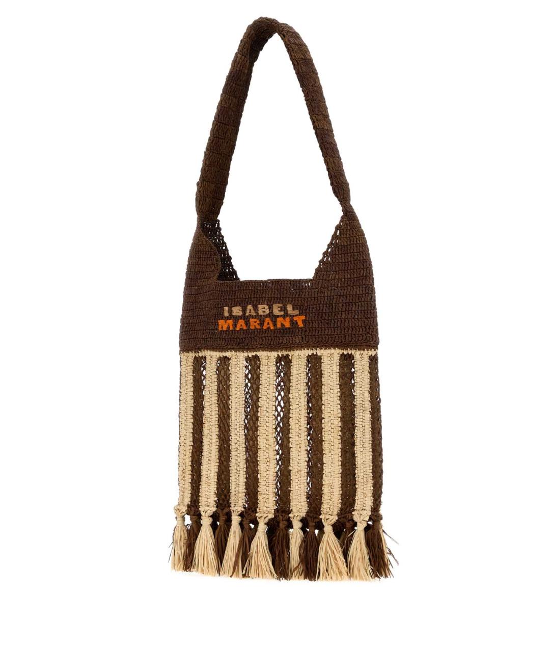 ISABEL MARANT Коричневая пелетеная сумка с короткими ручками, фото 2