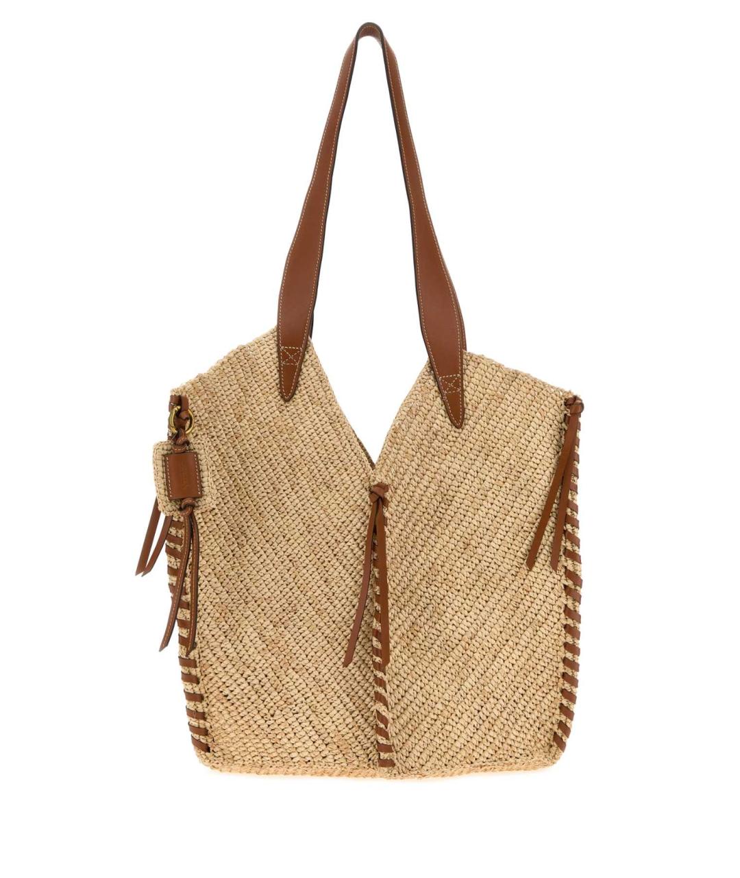 ISABEL MARANT Бежевая пелетеная сумка с короткими ручками, фото 1