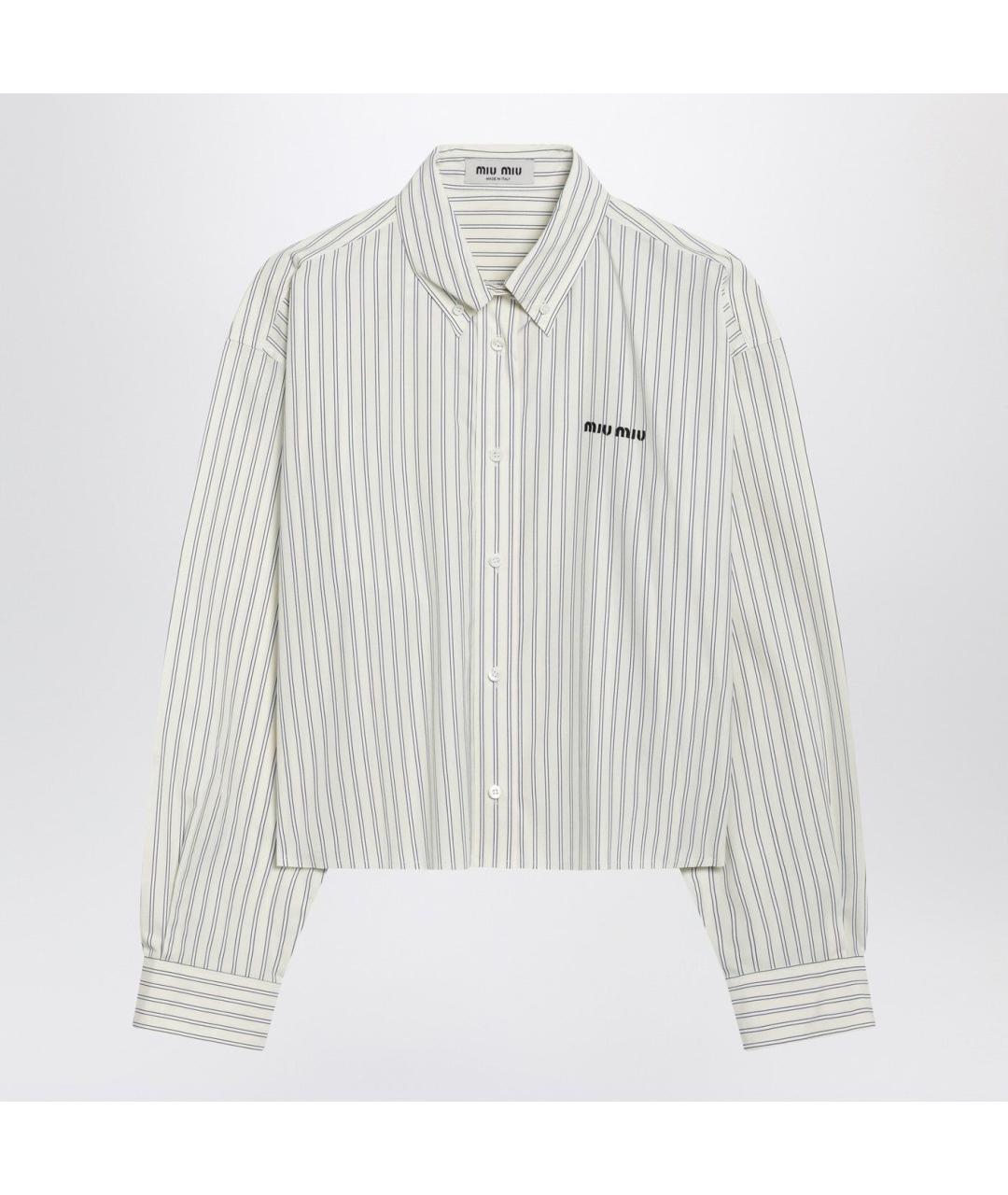 MIU MIU Бежевая хлопковая рубашка, фото 3