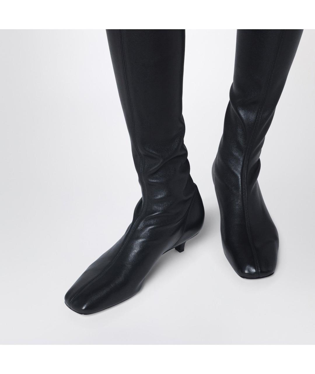 TOTEME Черные кожаные сапоги, фото 2
