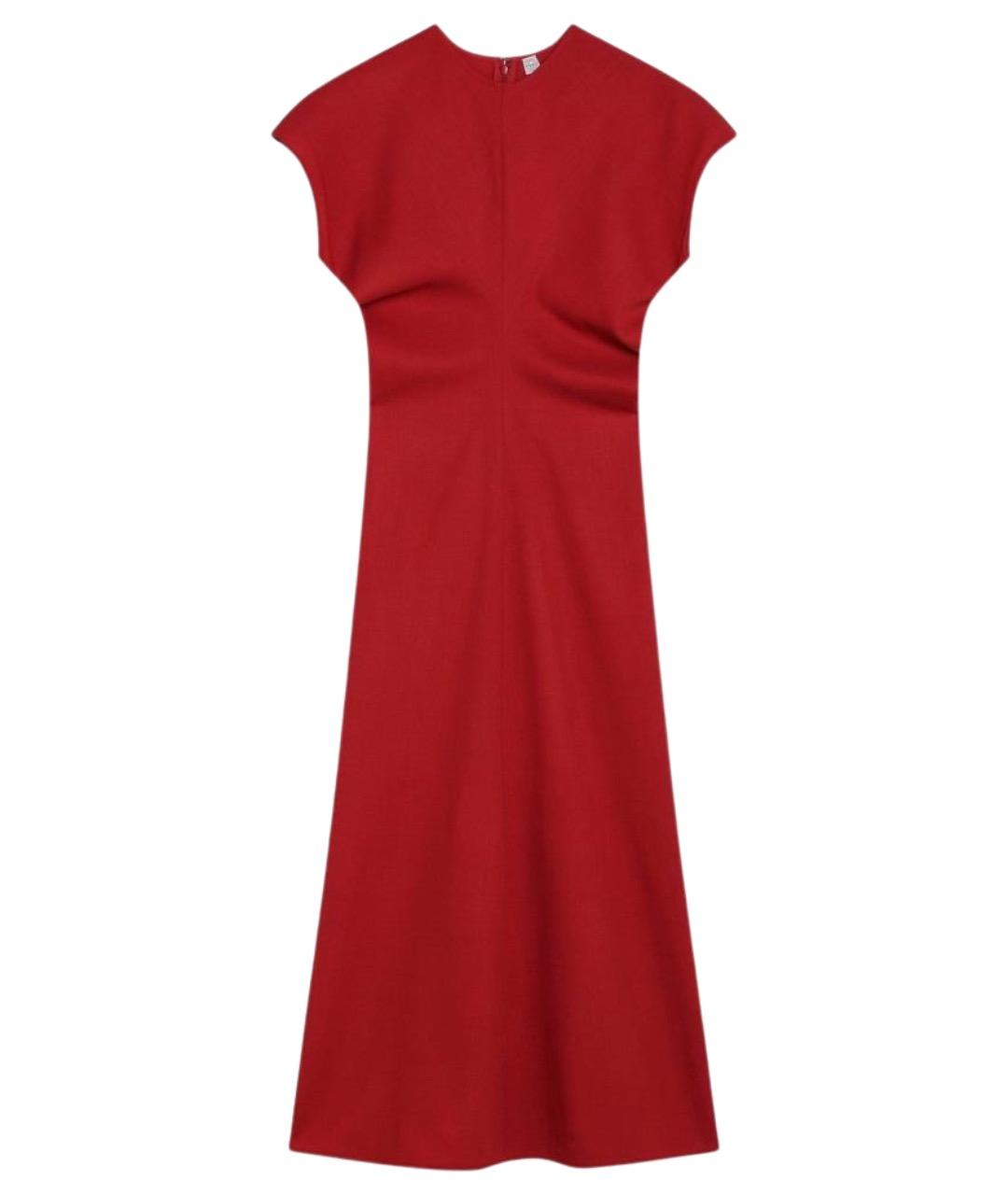 TOTEME Красное шерстяное повседневное платье, фото 1
