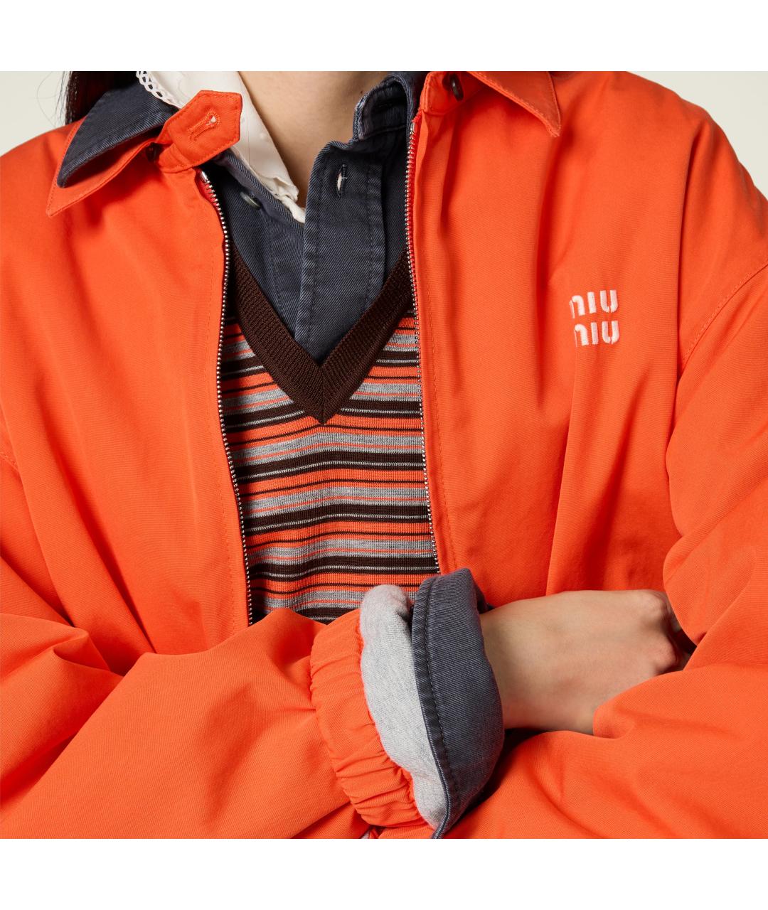 MIU MIU Оранжевая хлопковая куртка, фото 3