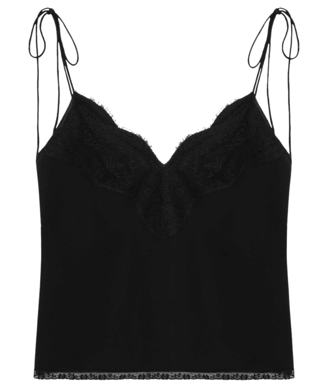 VALENTINO Черная шелковая майка, фото 1