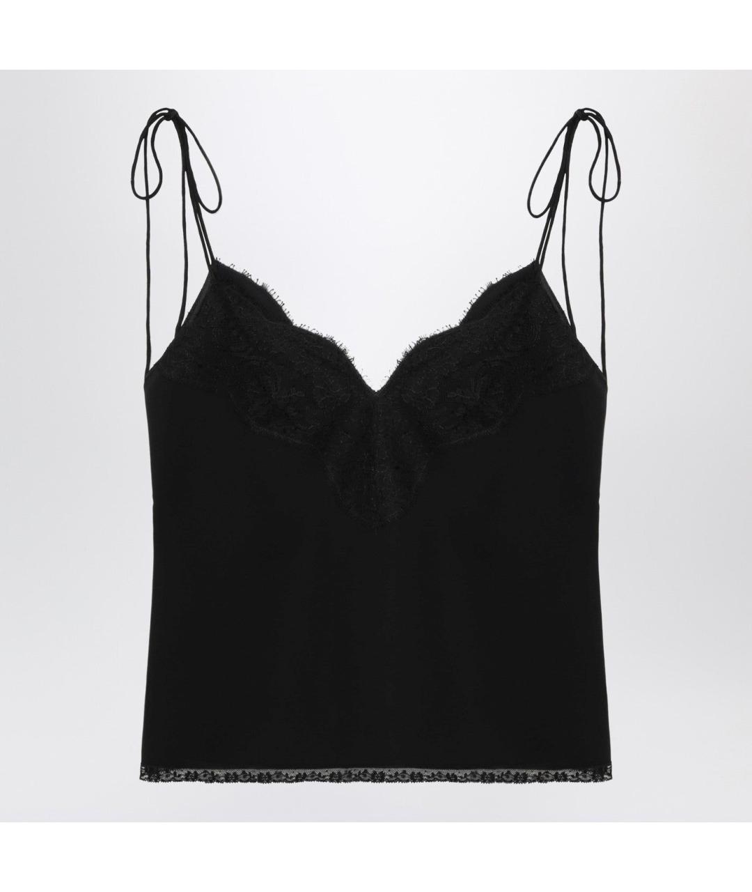 VALENTINO Черная шелковая майка, фото 3