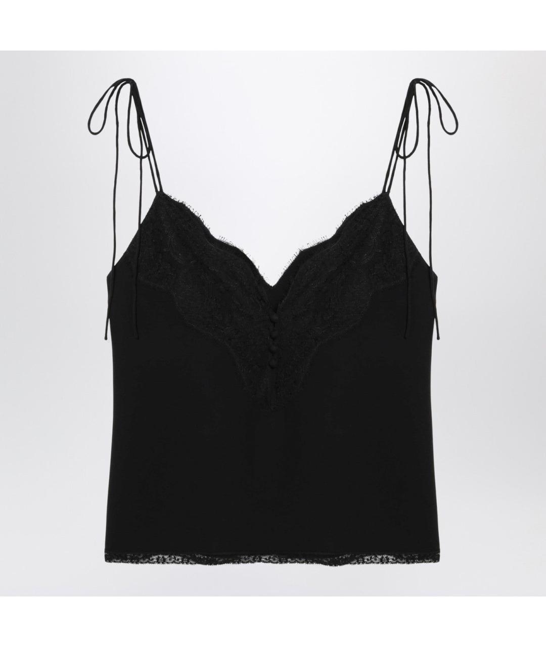 VALENTINO Черная шелковая майка, фото 2