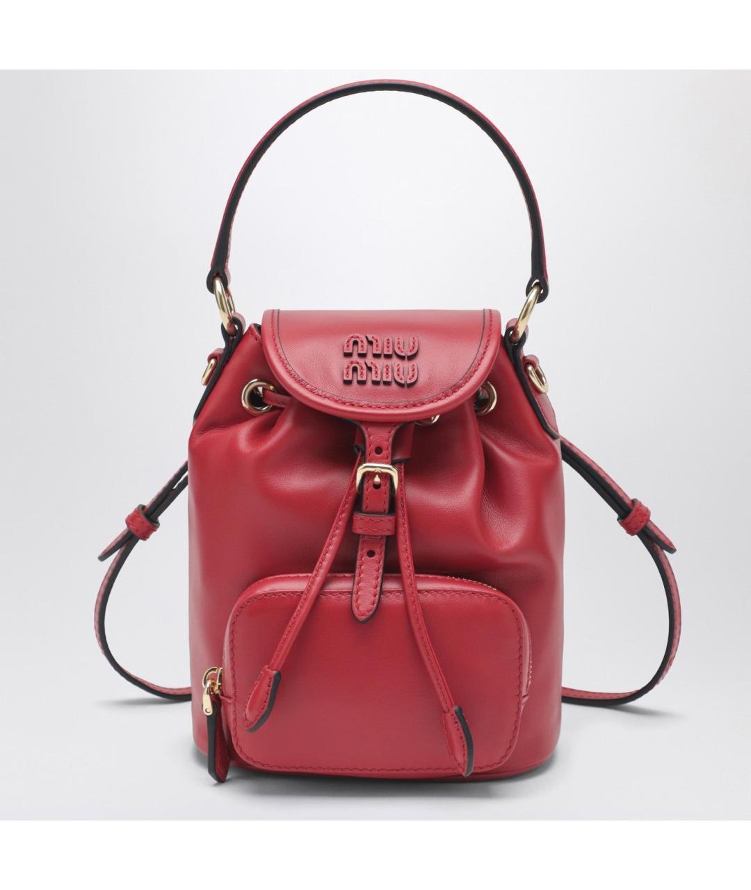 MIU MIU Красный кожаный рюкзак, фото 3