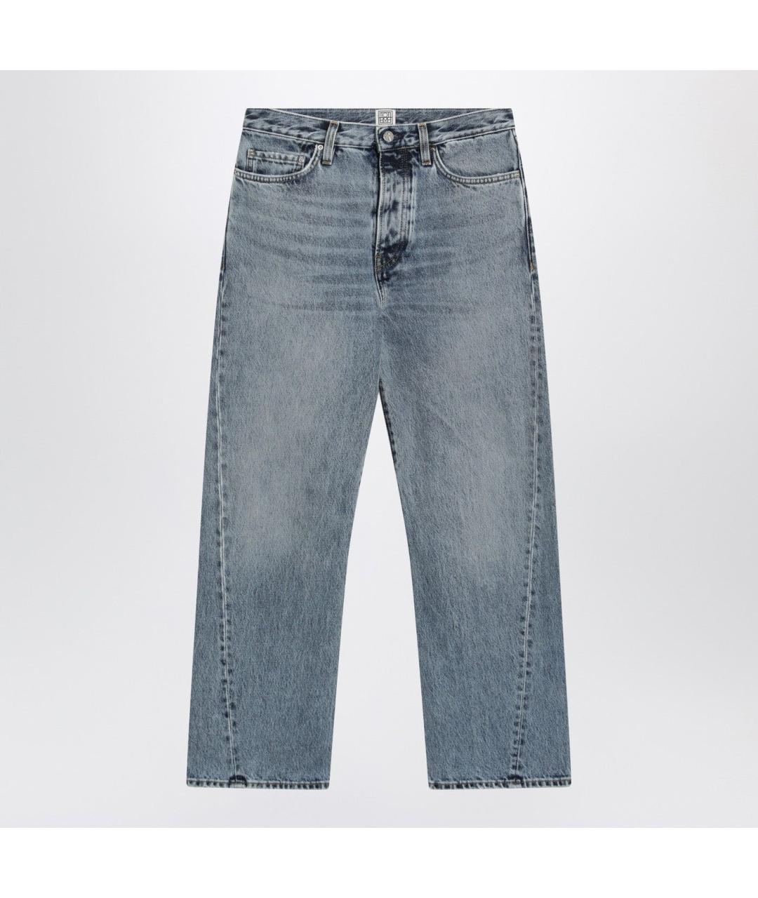 TOTEME Голубые хлопковые прямые джинсы, фото 3