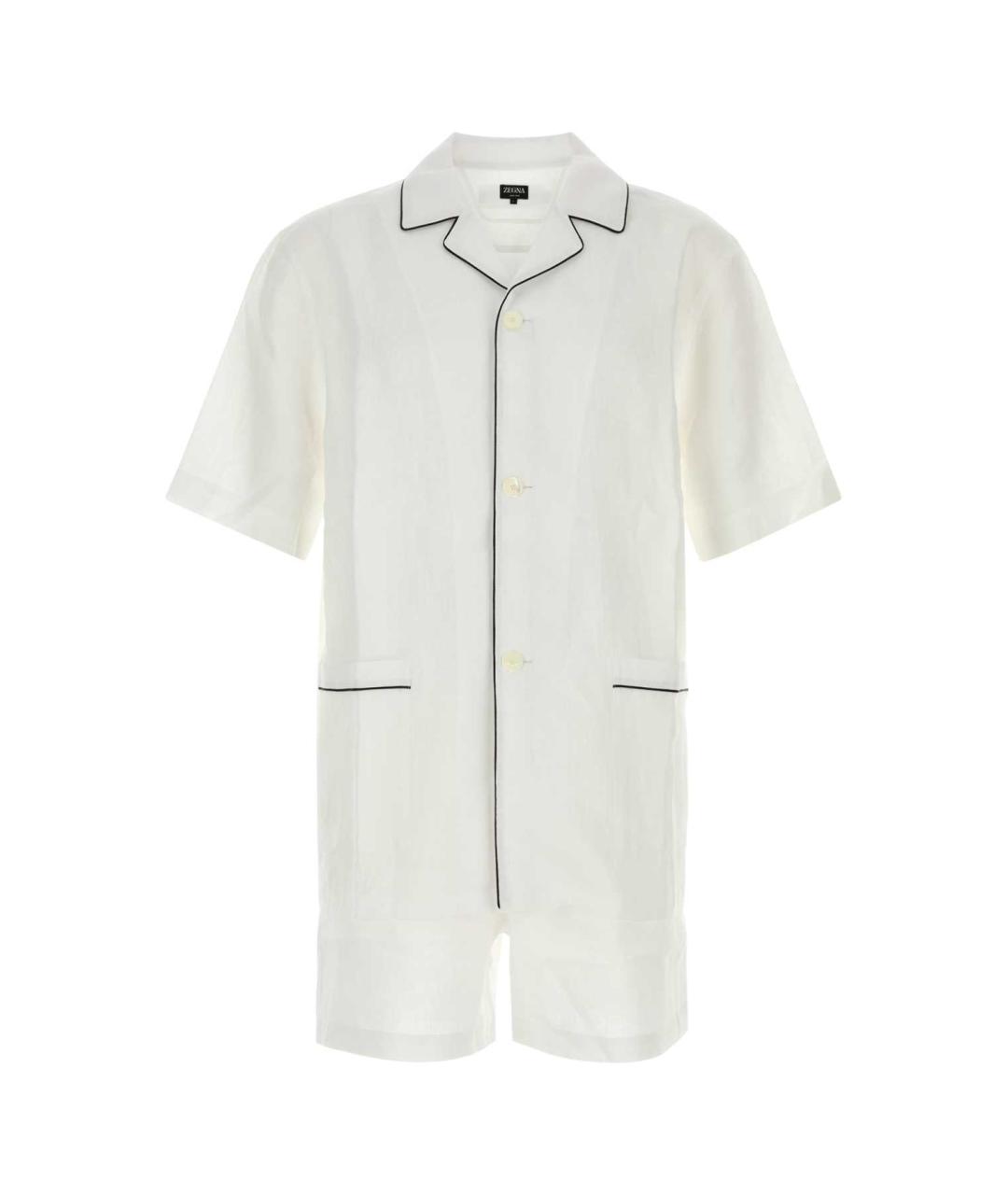 ZEGNA Белый льняной джемпер / свитер, фото 1