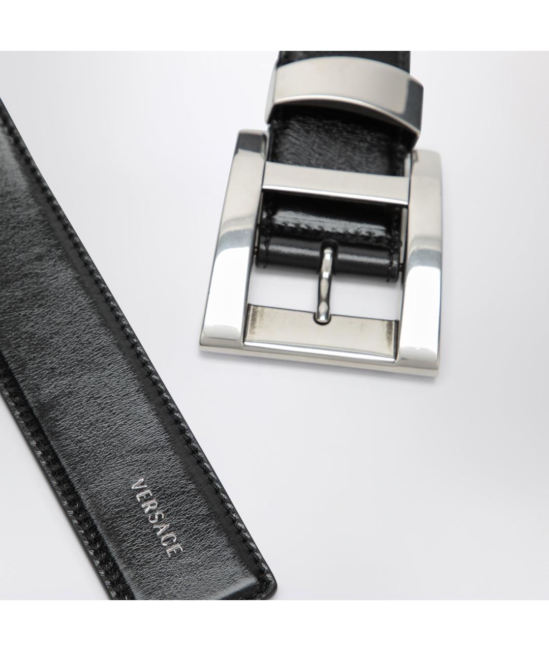 VERSACE Черный кожаный ремень, фото 2