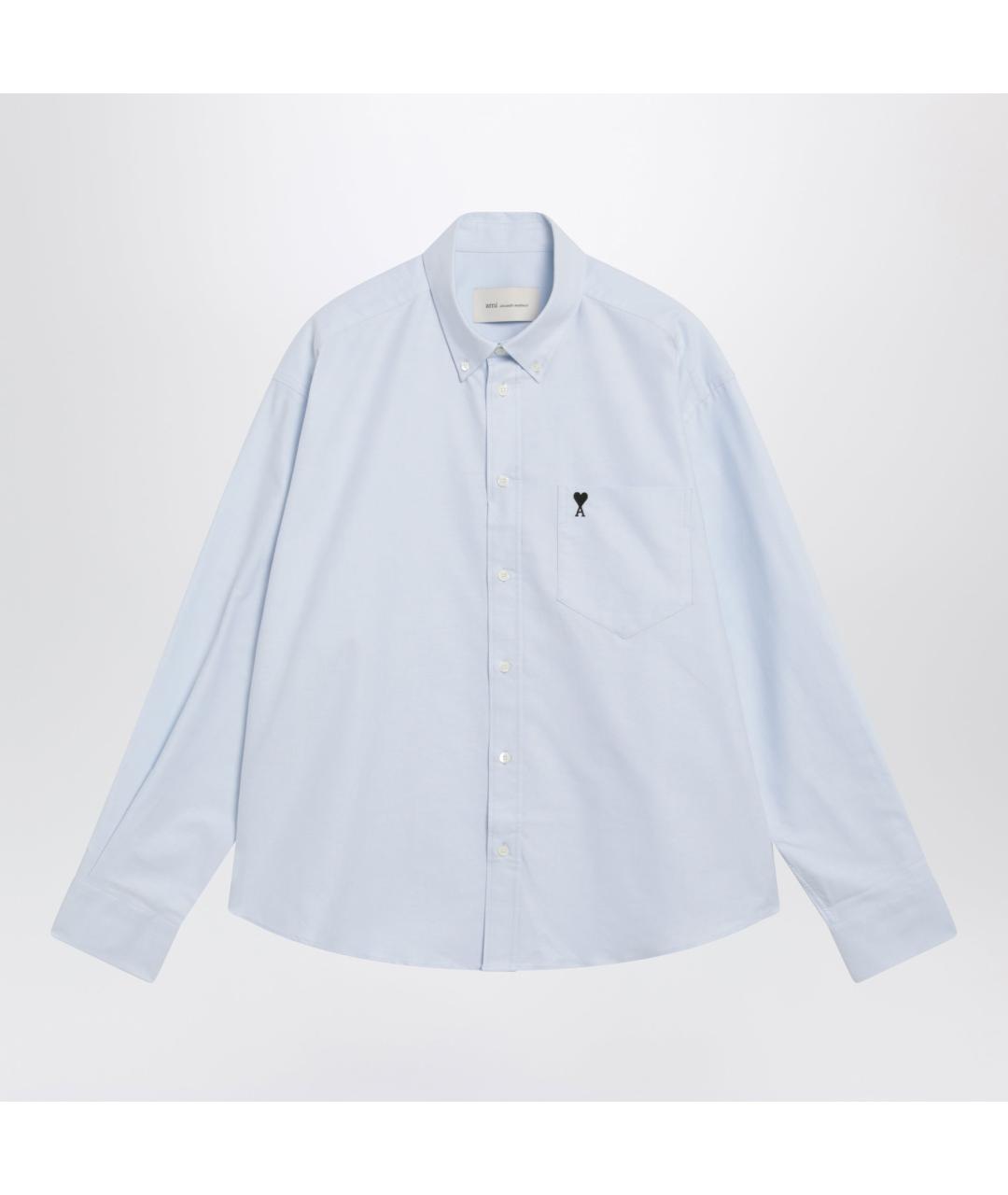 Ami Paris Синяя хлопковая кэжуал рубашка, фото 3