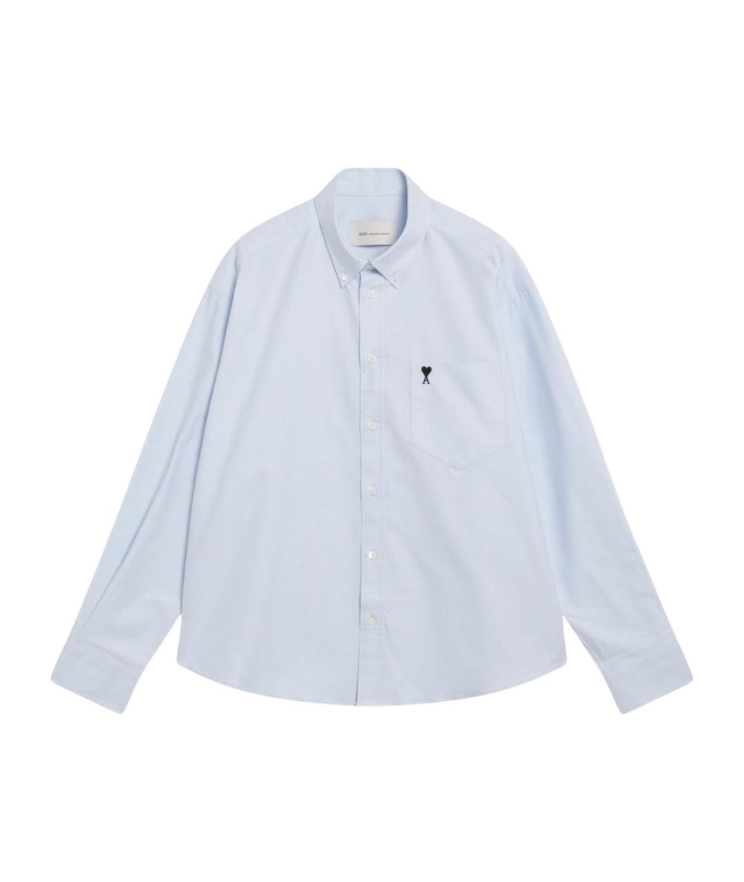 Ami Paris Синяя хлопковая кэжуал рубашка, фото 1