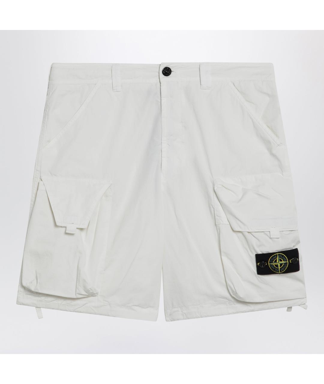 STONE ISLAND Белые хлопковые шорты, фото 2
