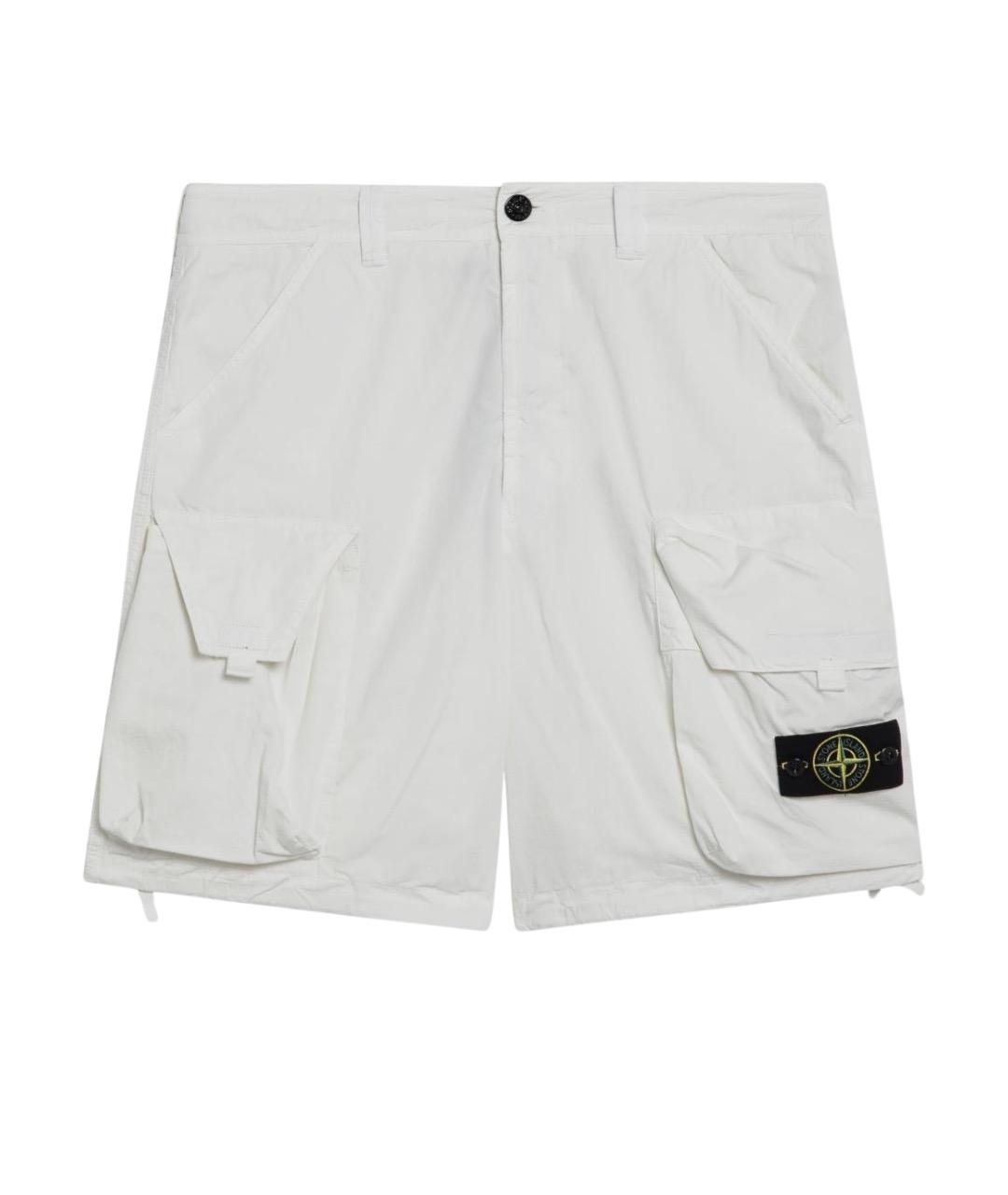 STONE ISLAND Белые хлопковые шорты, фото 1