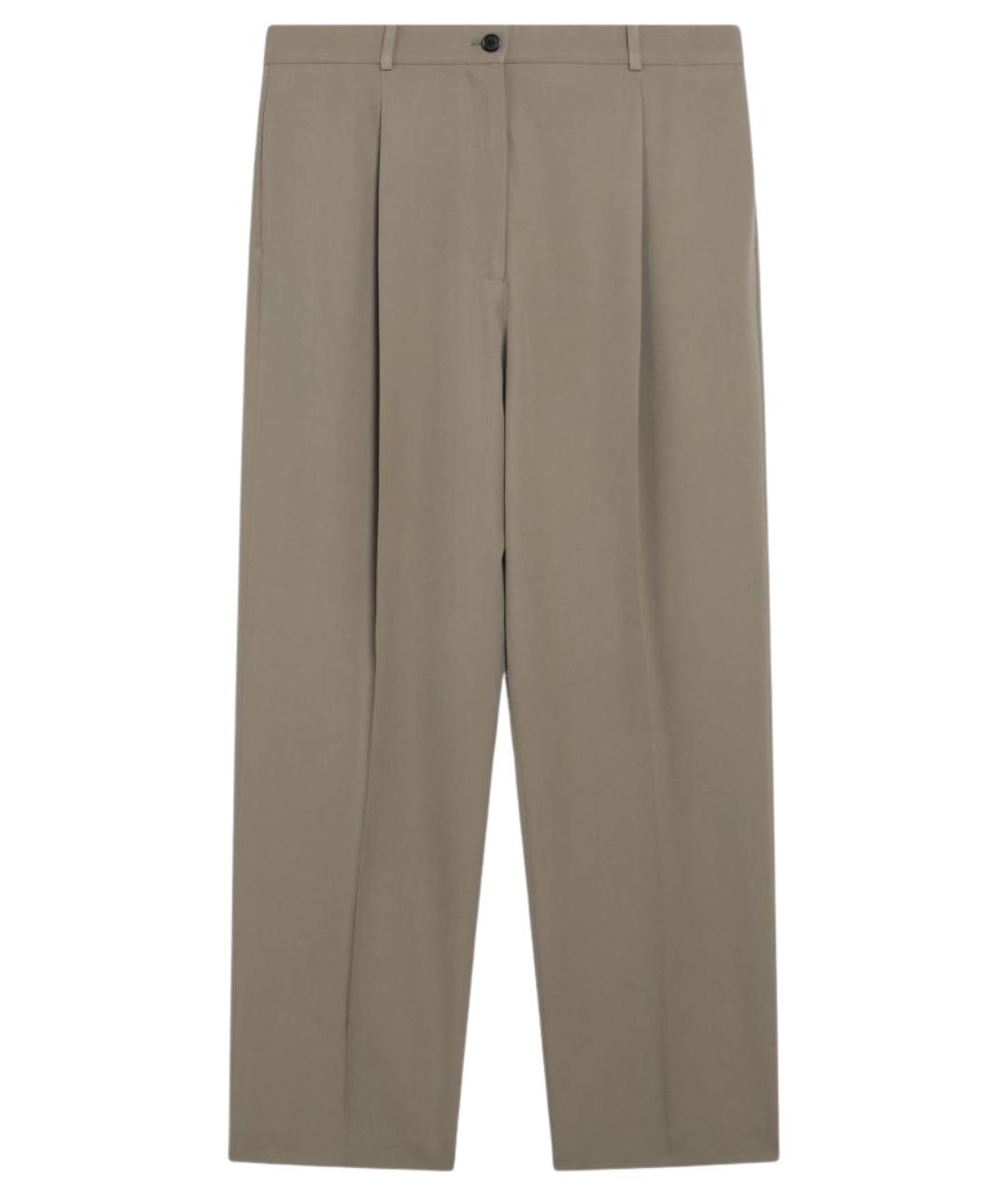 THE ROW Бежевые шерстяные прямые брюки, фото 1