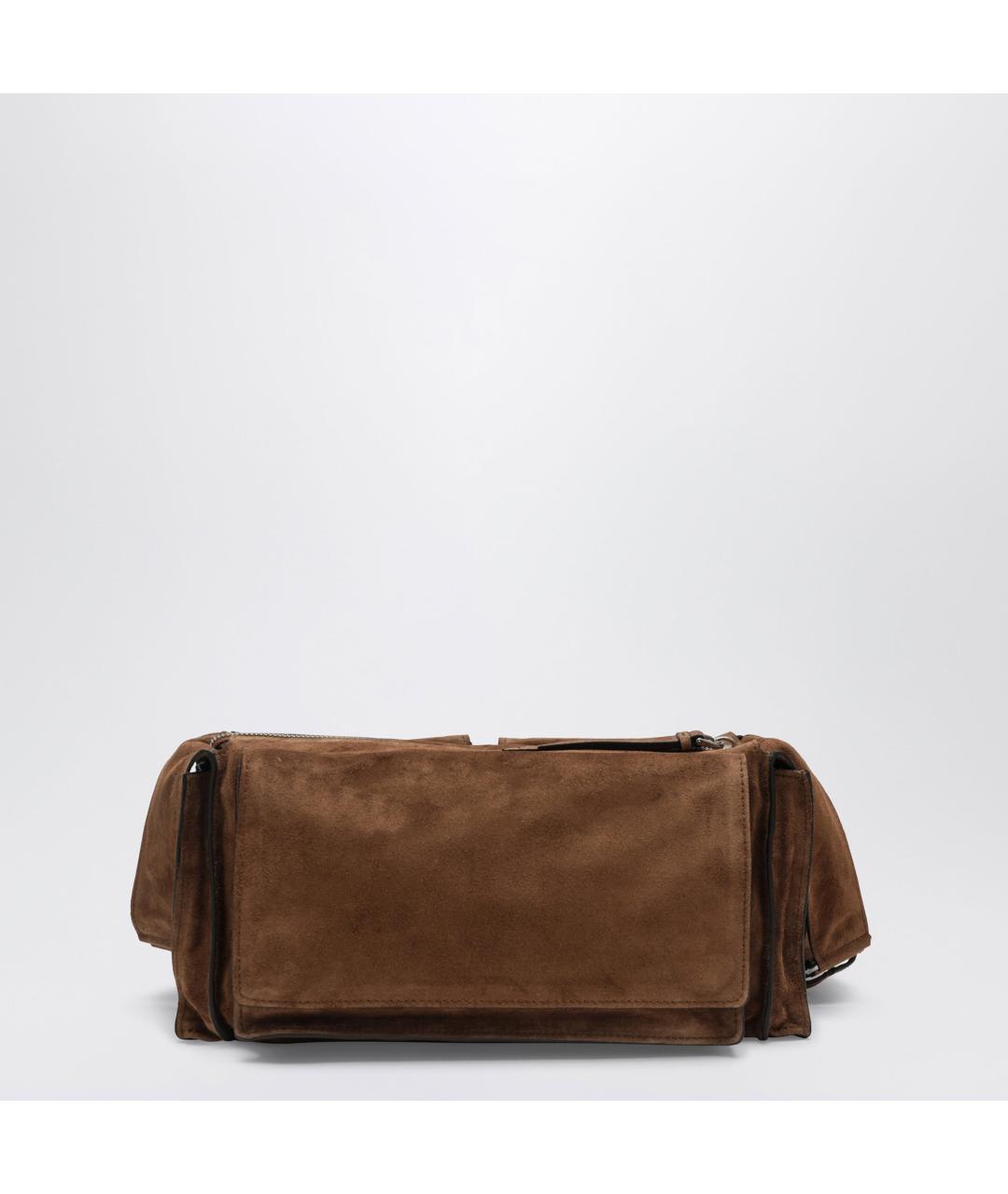 MIU MIU Коричневая замшевая сумка через плечо, фото 3