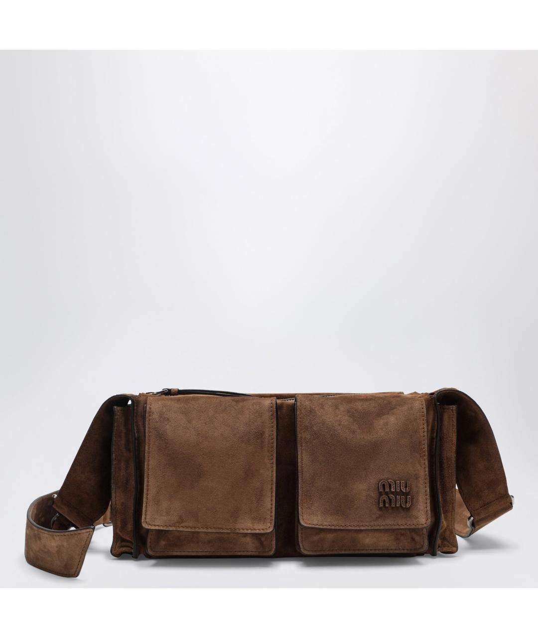 MIU MIU Коричневая замшевая сумка через плечо, фото 2