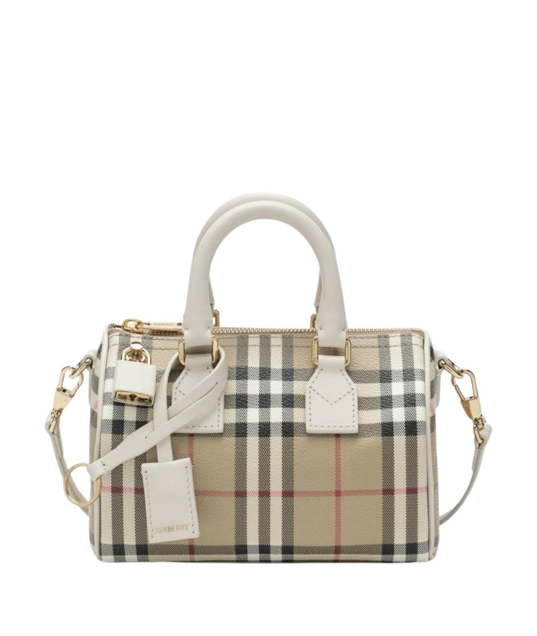 BURBERRY Бежевая хлопковая сумка с короткими ручками, фото 1