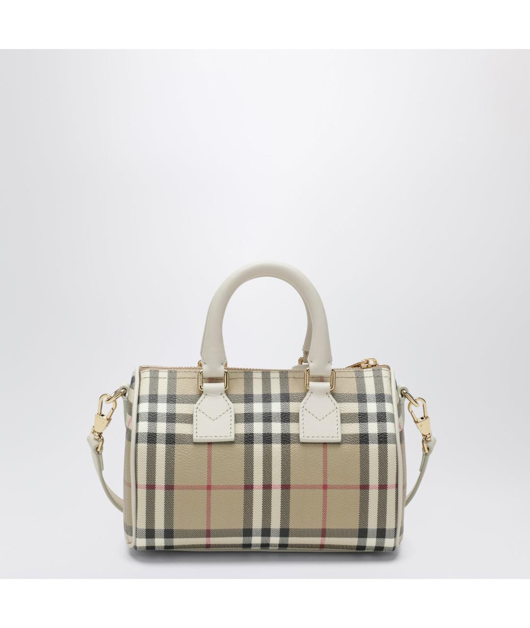 BURBERRY Бежевая хлопковая сумка с короткими ручками, фото 2