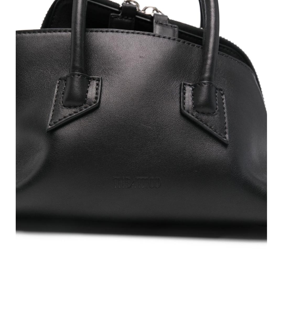 THE ATTICO Черная кожаная сумка с короткими ручками, фото 5
