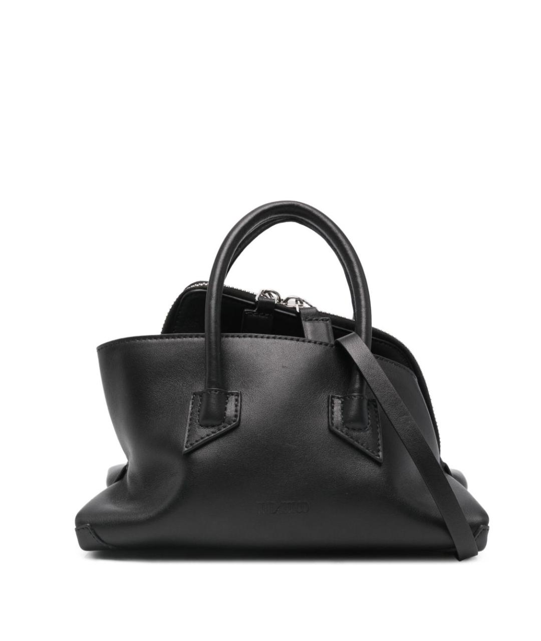 THE ATTICO Черная кожаная сумка с короткими ручками, фото 1