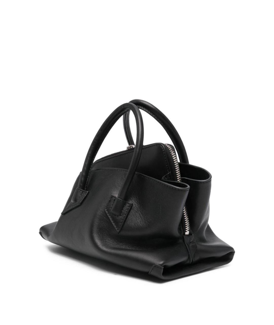 THE ATTICO Черная кожаная сумка с короткими ручками, фото 4