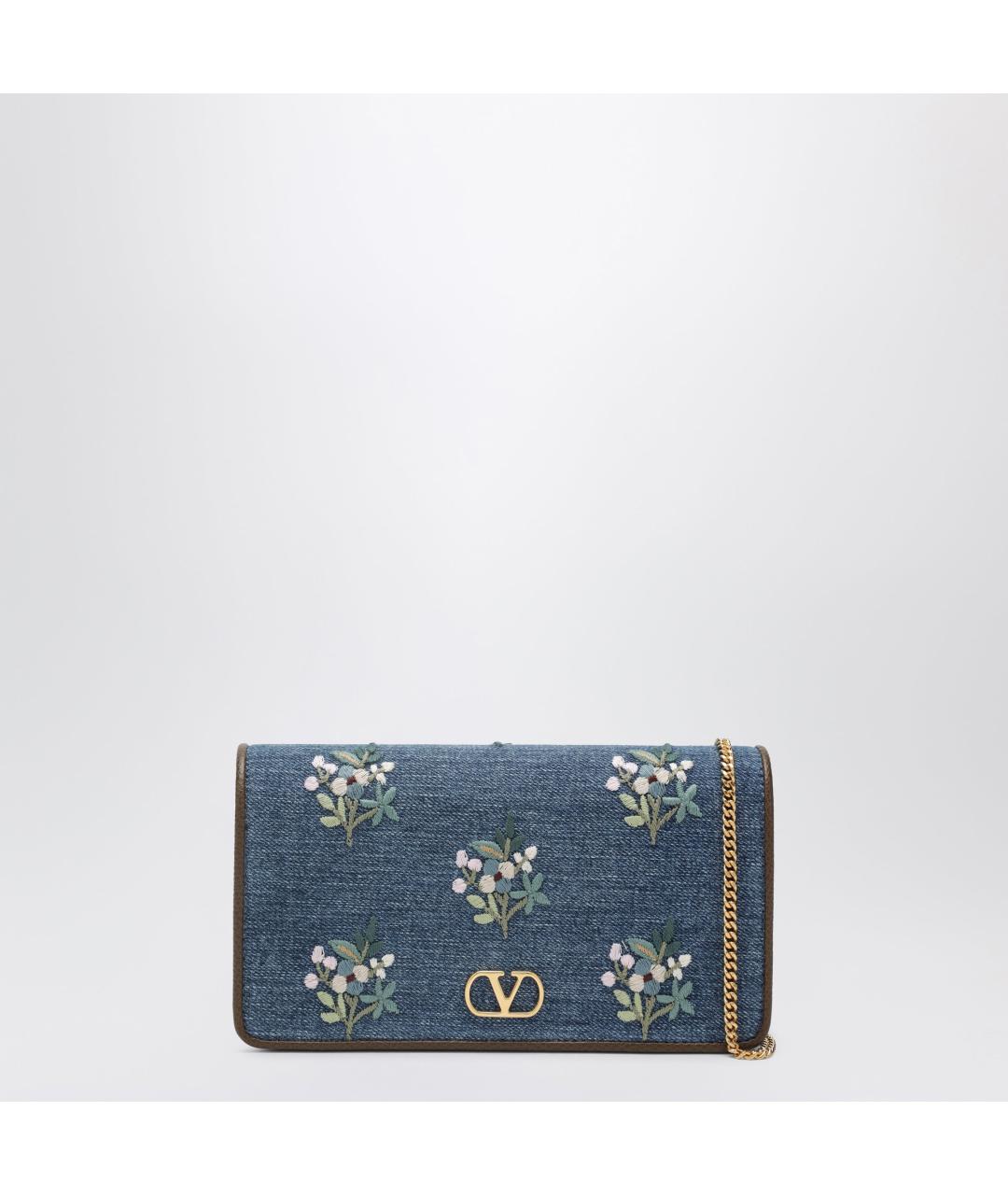 VALENTINO Синяя тканевая сумка через плечо, фото 3