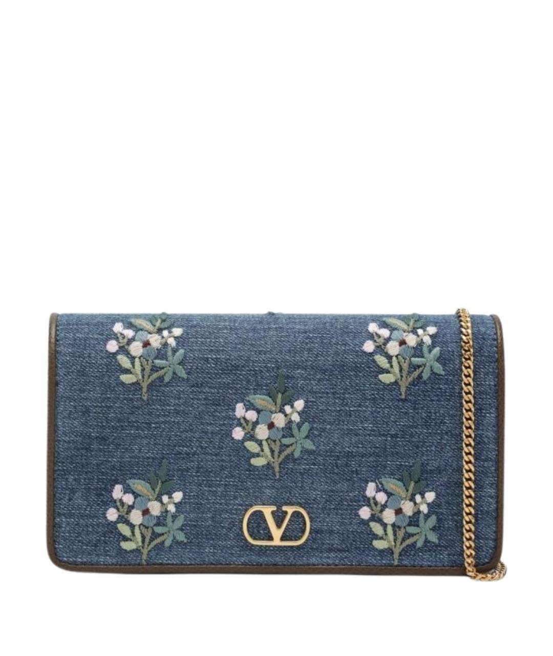 VALENTINO Синяя тканевая сумка через плечо, фото 1