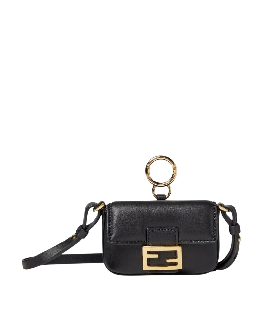 FENDI Черная кожаная сумка с короткими ручками, фото 1