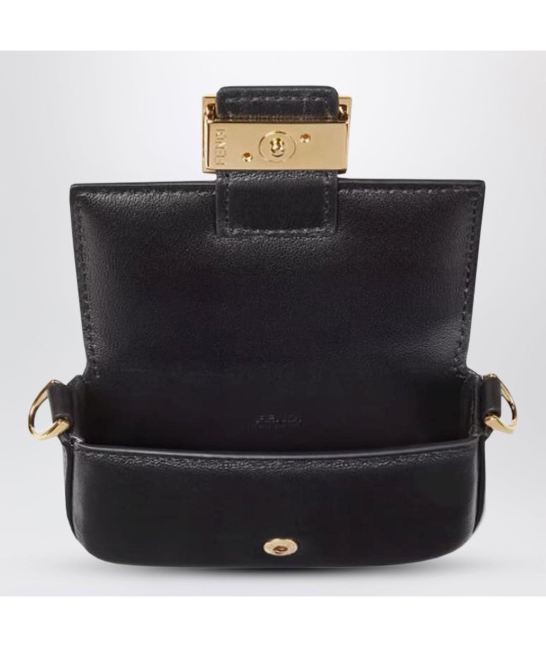 FENDI Черная кожаная сумка с короткими ручками, фото 2