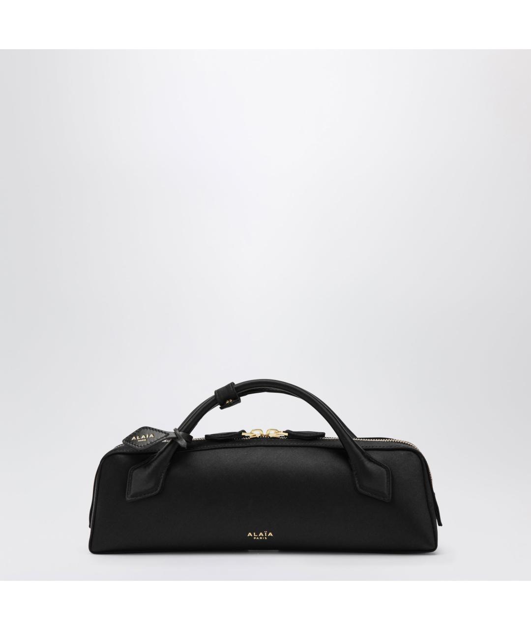 ALAIA Черная кожаная сумка с короткими ручками, фото 3