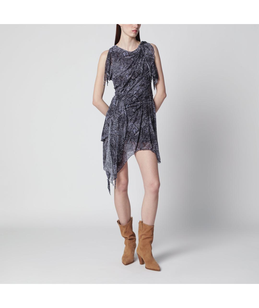 ISABEL MARANT Синее шелковое повседневное платье, фото 5