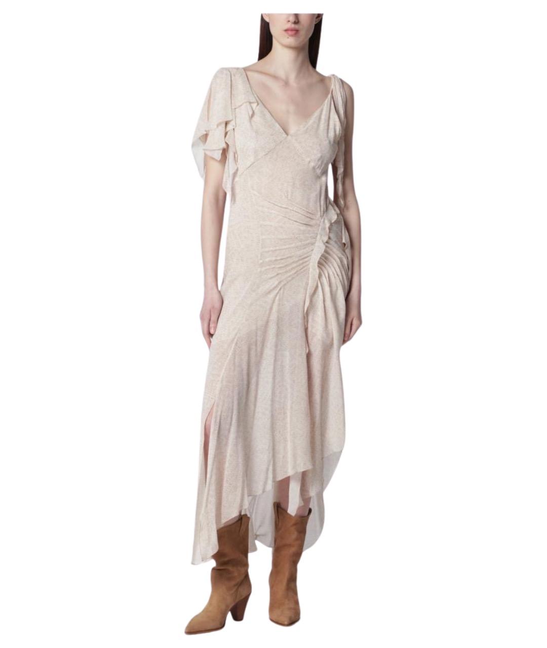 ISABEL MARANT Бежевое шелковое повседневное платье, фото 1