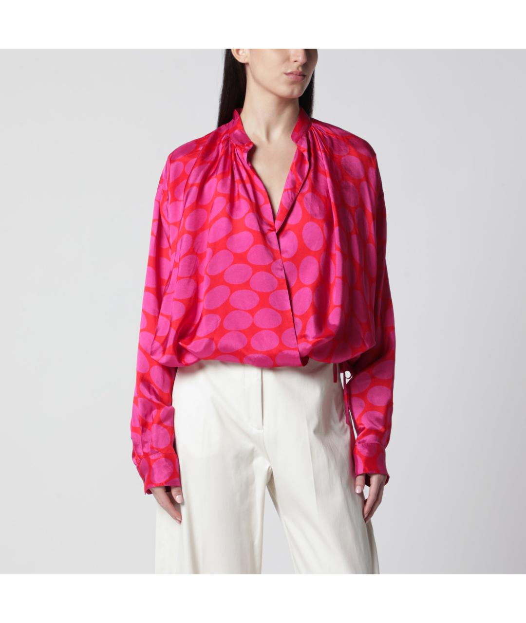 DRIES VAN NOTEN Розовая вискозная рубашка, фото 3