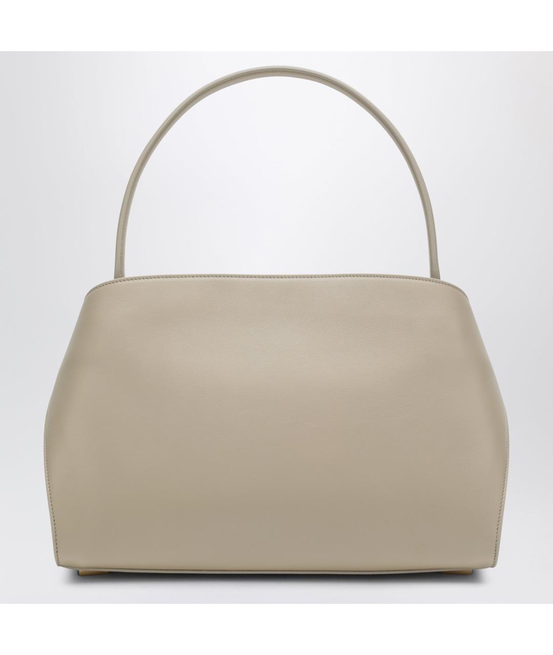 FERRAGAMO Бежевая кожаная сумка с короткими ручками, фото 2