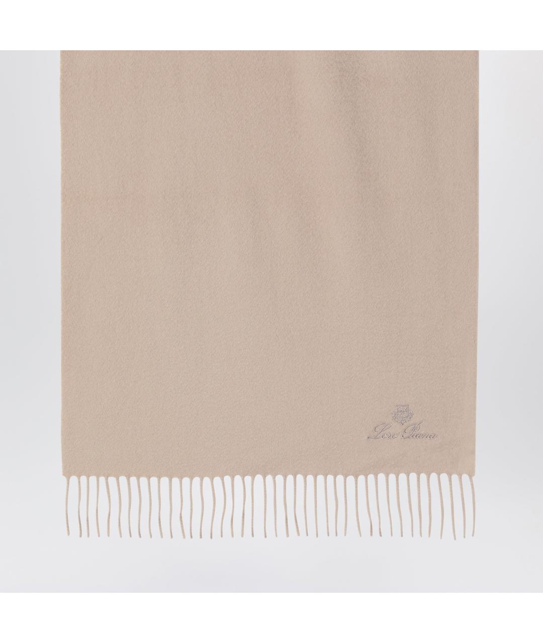 LORO PIANA Бежевый кашемировый шарф, фото 3