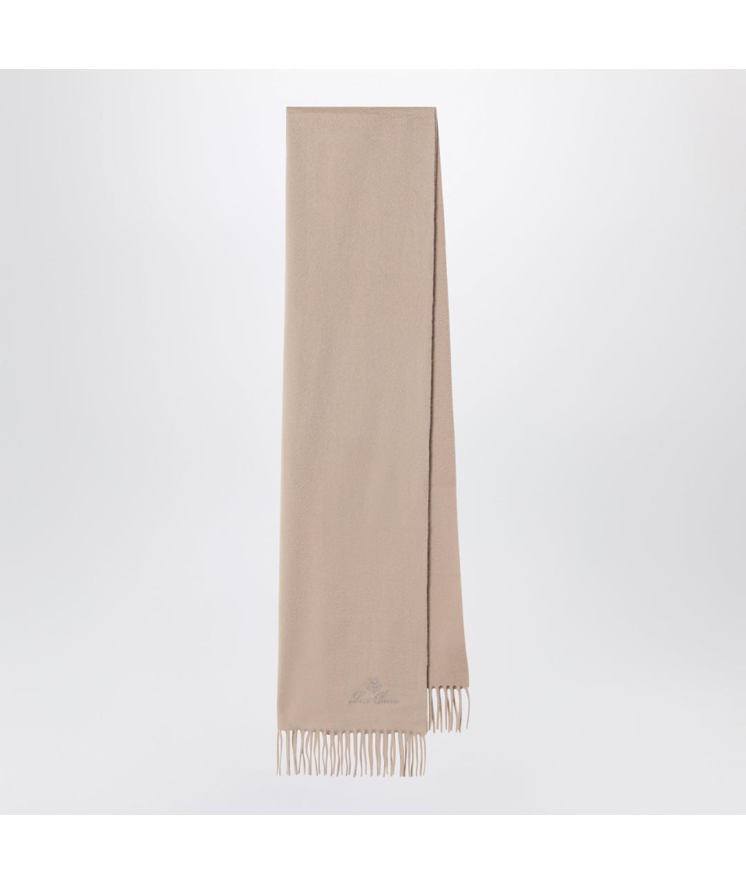 LORO PIANA Бежевый кашемировый шарф, фото 2