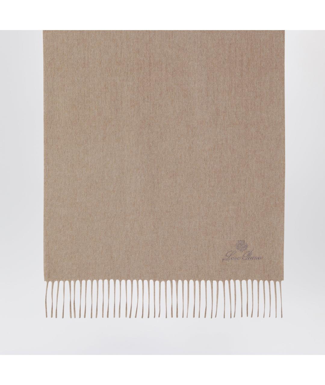 LORO PIANA Бежевый кашемировый шарф, фото 2