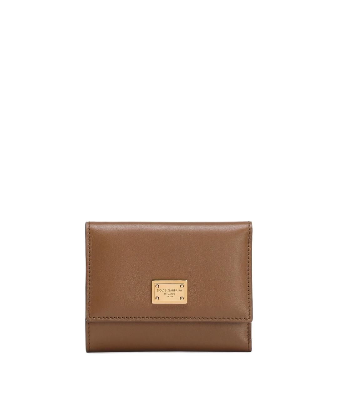 DOLCE&GABBANA Бежевый кожаный кошелек, фото 1