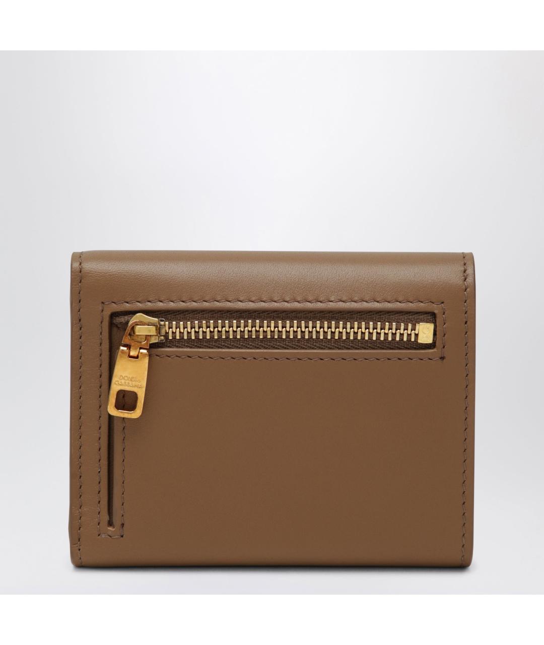 DOLCE&GABBANA Бежевый кожаный кошелек, фото 2
