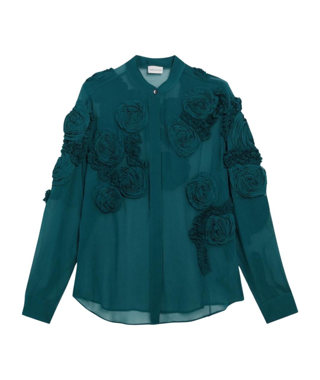 DRIES VAN NOTEN Зеленая вискозная рубашка, фото 1